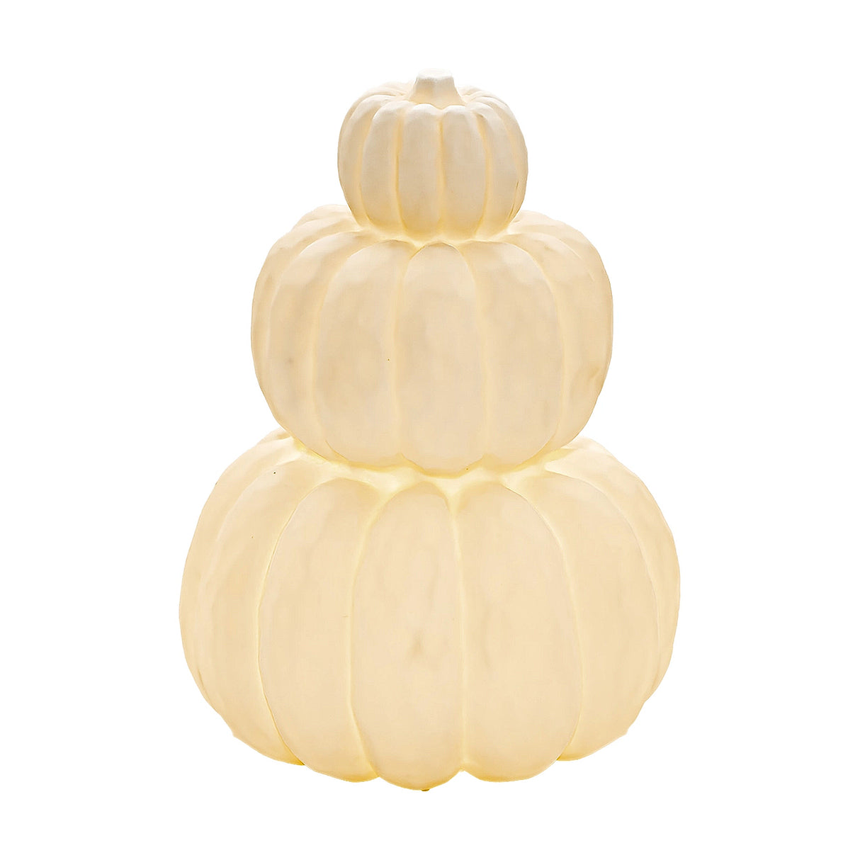 LED Triple Stacked Stoneware Pumpkins