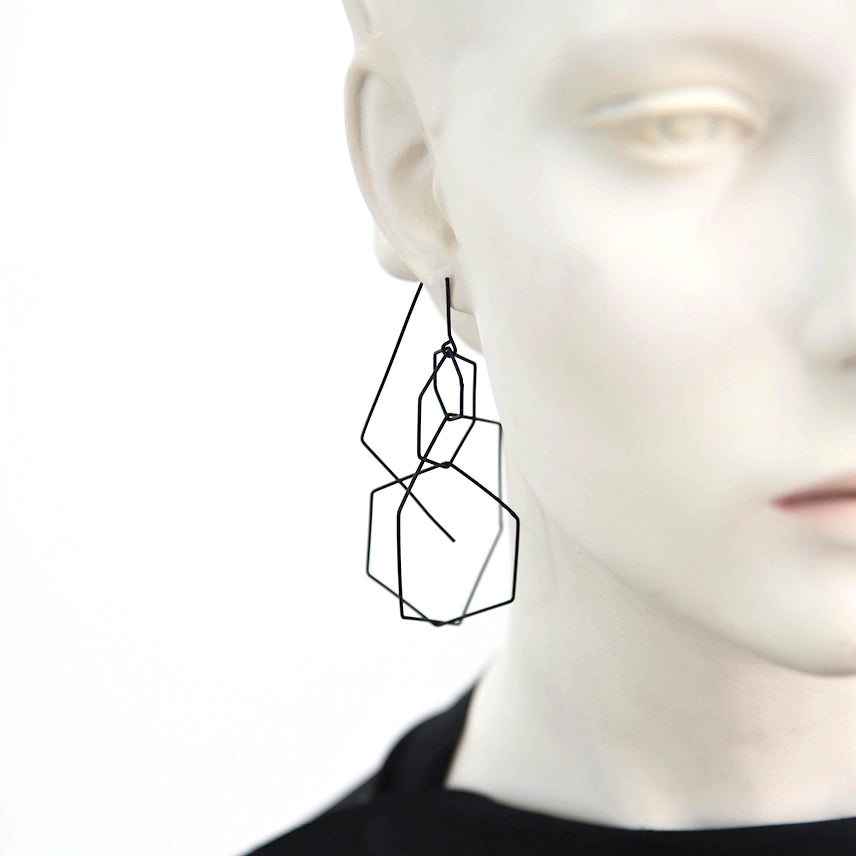Black Hexxx Hook Earrings
