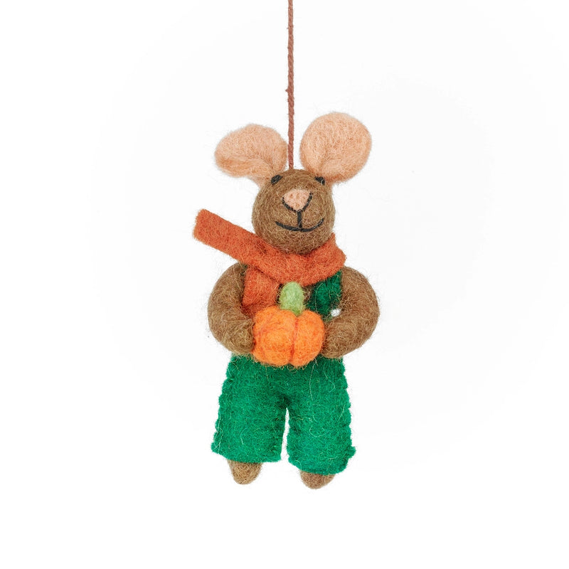 Harvest Mouse Felted Ornament
