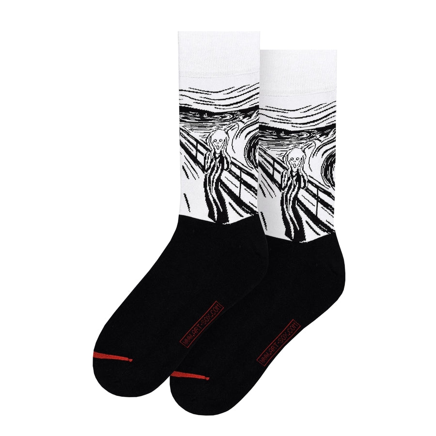 Munch 'The Scream' Black & White Socks
