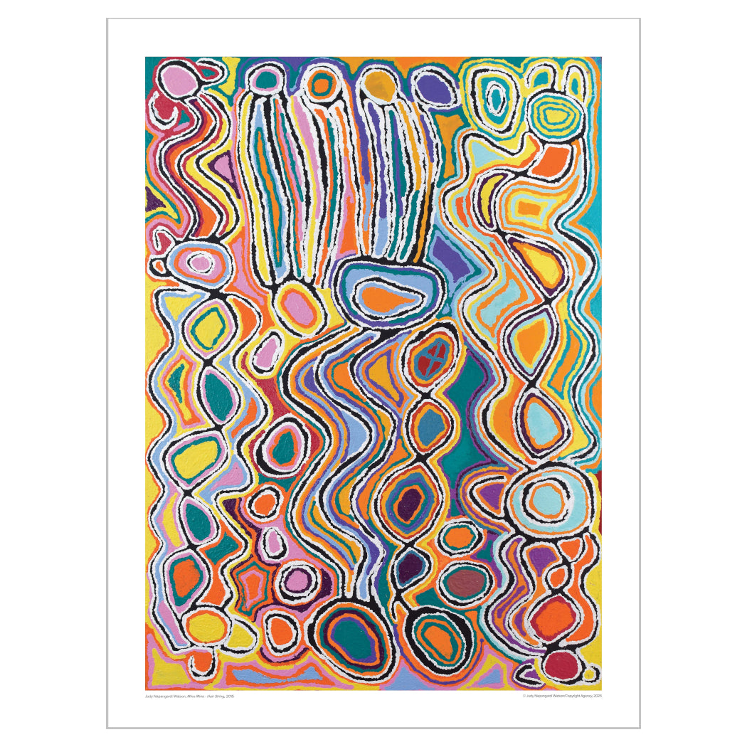 Judy Watson 'Mina Mina - Hair Strings' Print