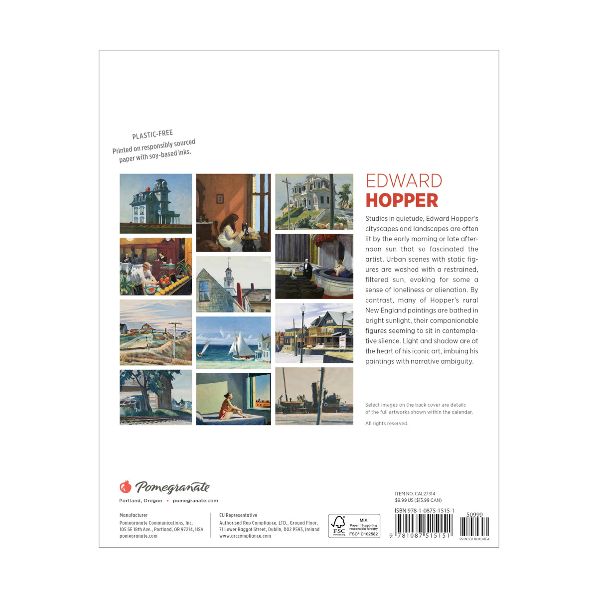 2027 Edward Hopper Mini Wall Calendar