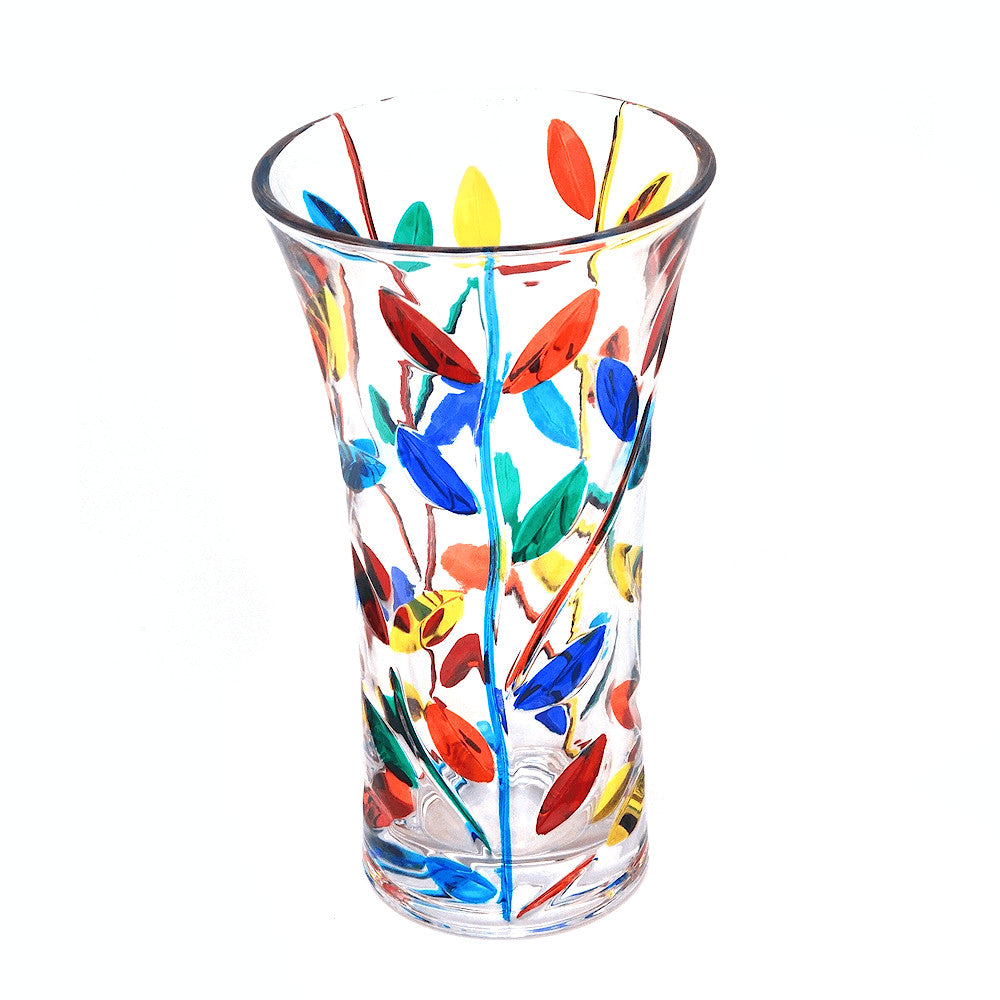 Large Multicolor Flowervine Murano Glass Vase