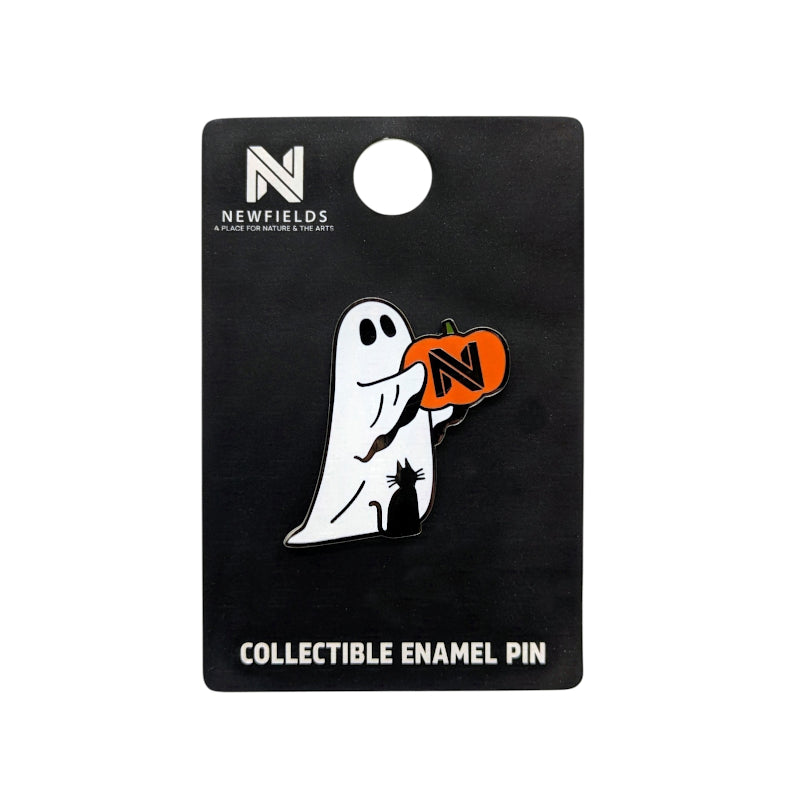 Harvest Nights Ghost with Cat Enamel Pin