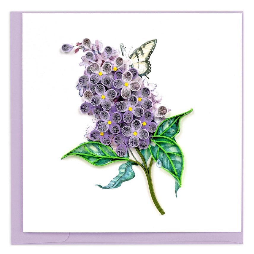 Lilac Flowers Quilling Card