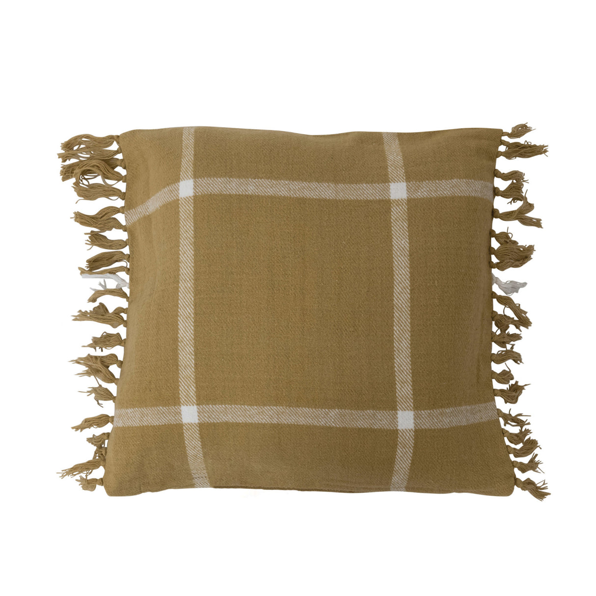 Flannel & Fringe Throw Pillow