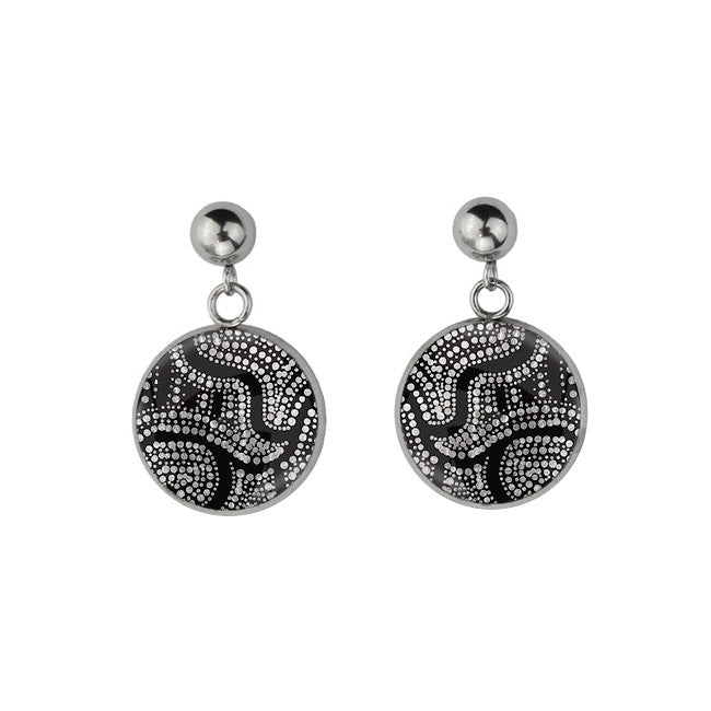 Seven Sisters Dreaming Earrings - Black & Silver