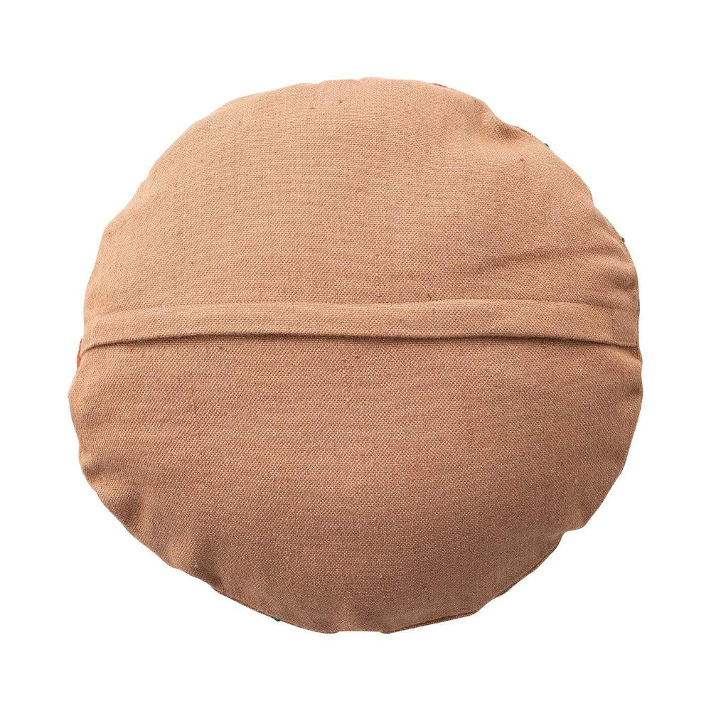 Embroidered Floral Peacock Pillow