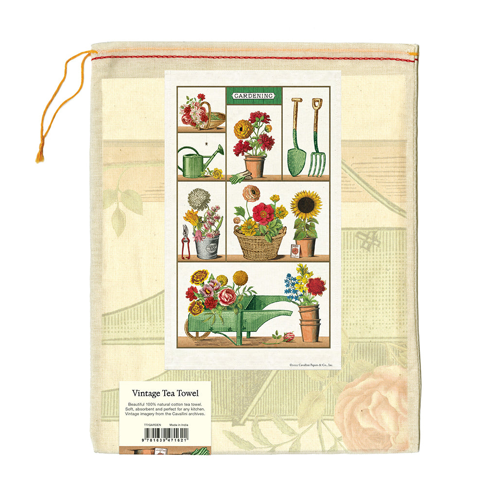 Vintage Gardening Tea Towel