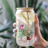 Houseplants Glass with Lid & Straw