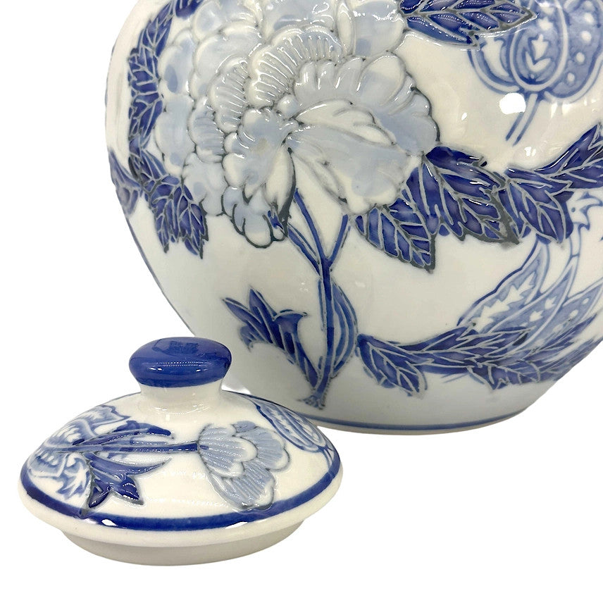 Textured Chinoiserie Ginger Jar