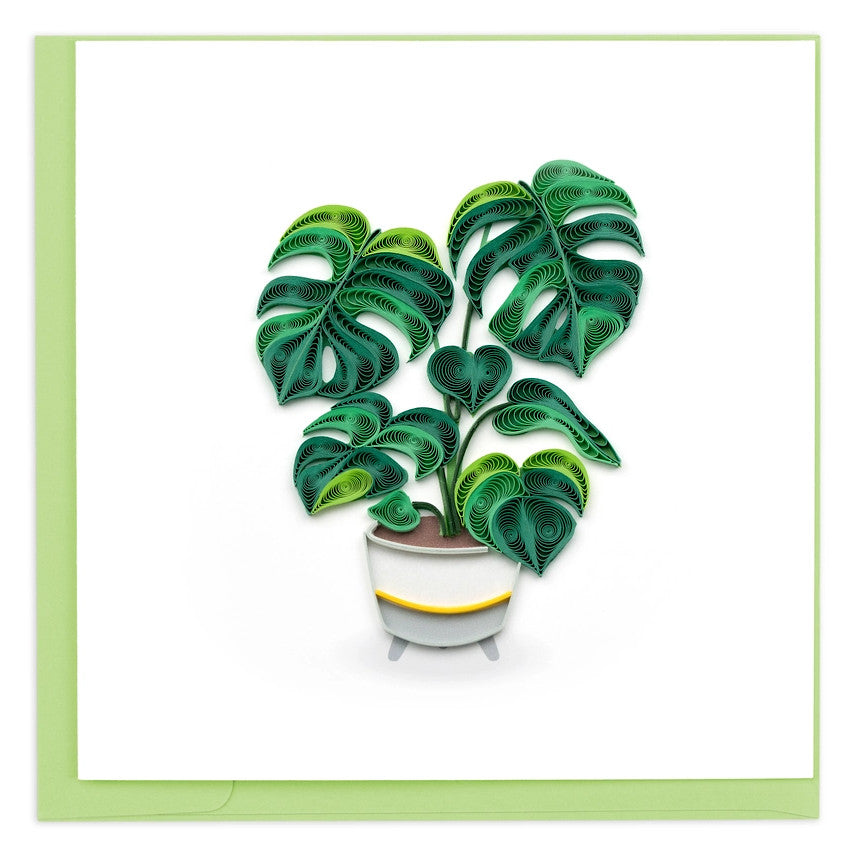 Monstera in Planter Quilling Card