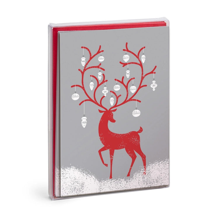 Reindeer & Ornaments Boxed Holiday Cards