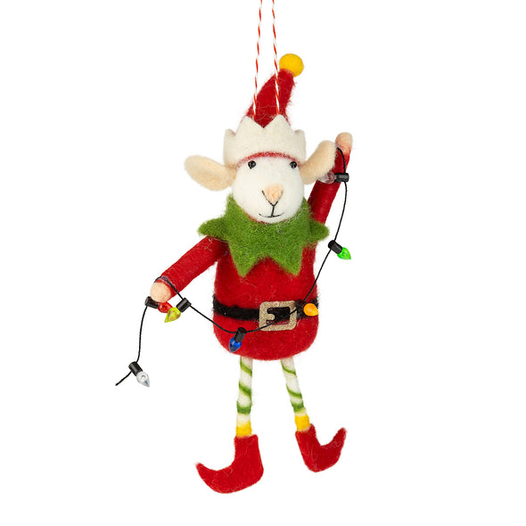 Felt Elf Mouse Ornament