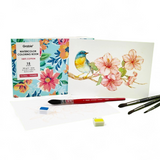 Floral-Themed Watercolor Coloring Book