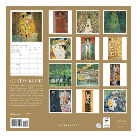 2026 Klimt Wall Calendar