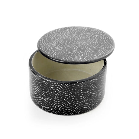 Black Deco Dot Soapstone Box