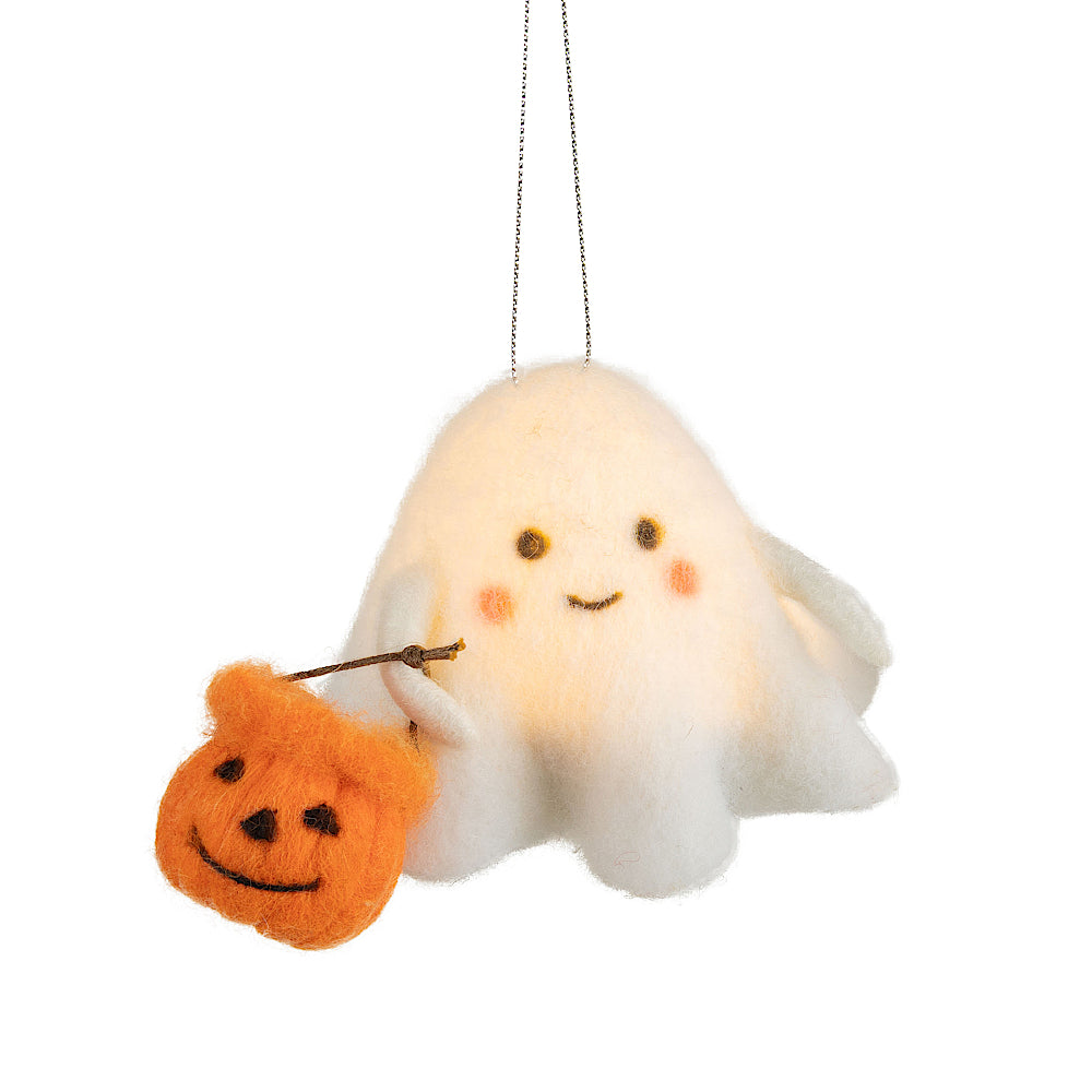 LED Ghost & Pumpkin Ornament