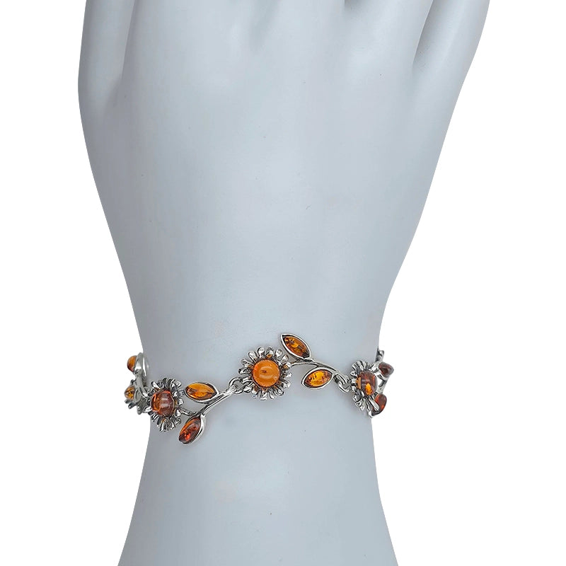 Amber Flowers Bracelet