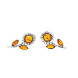 Amber Flower Stud Earrings