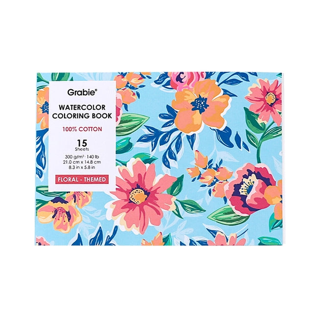Floral-Themed Watercolor Coloring Book