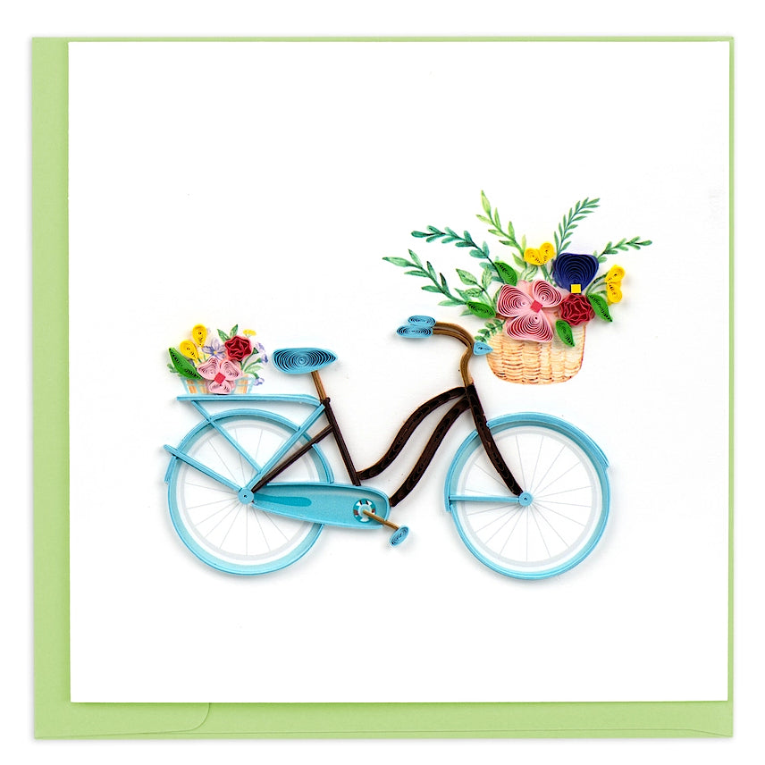 Bicycle & Flower Basket Quilling Card