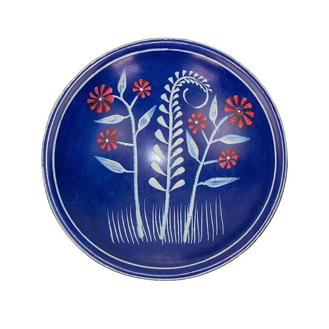Blue Floral Soapstone Trinket Dish