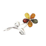Amber Flower Brooch