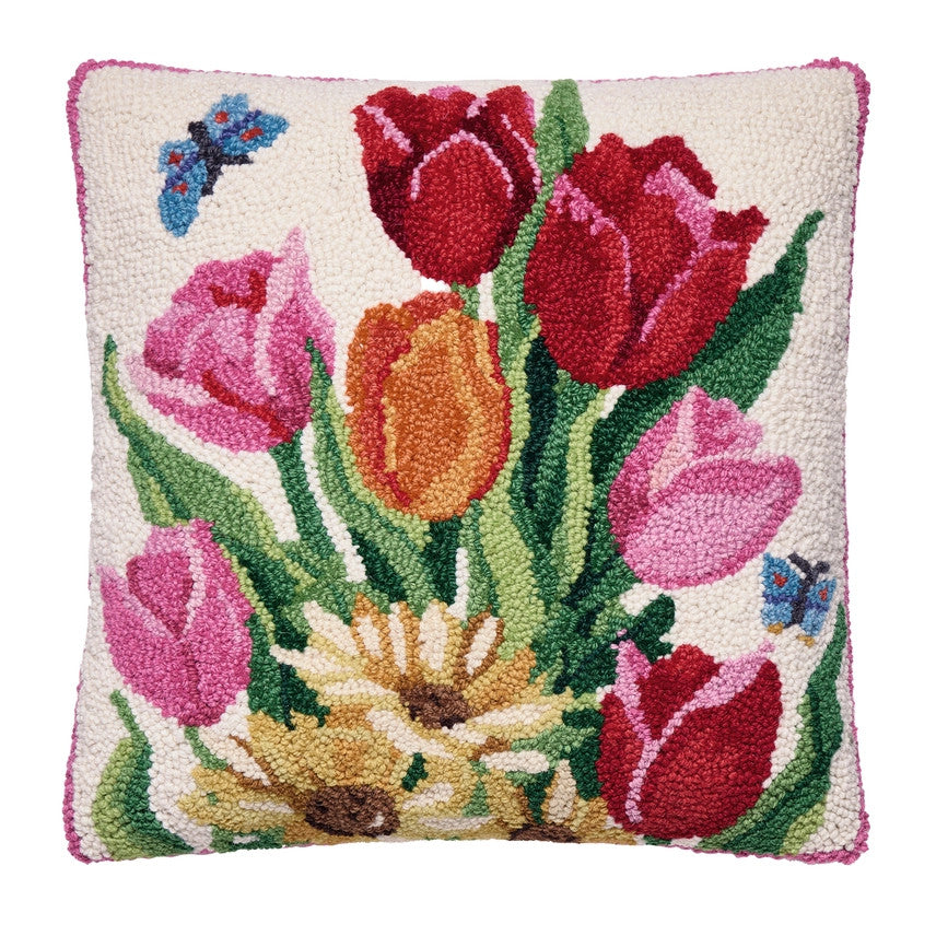 Springtime Tulips Hook Pillow