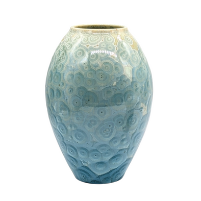 Adam Egenolf Marine Teal Crystalline Vase