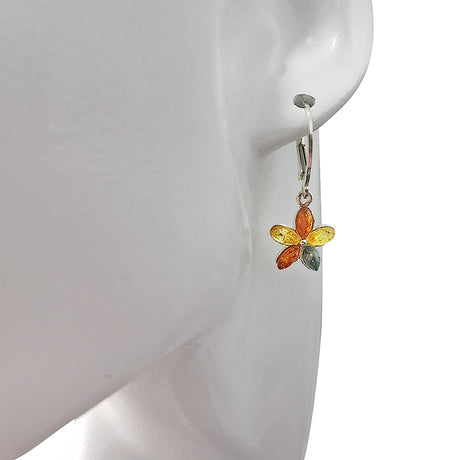 Amber Flower Earrings