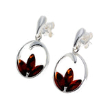 Amber Lotus Drop Earrings