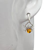 Amber Spider Dangle Earrings