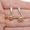 Amber Spider Dangle Earrings