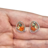 Multi-Color Amber Stud Earrings