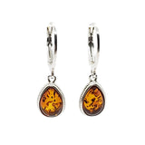 Cognac Amber Teardrop Earrings