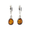 Cognac Amber Teardrop Earrings