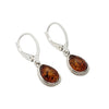 Cognac Amber Teardrop Earrings