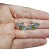 Green Amber Bat Earrings