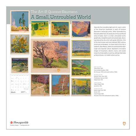 2026 A Small, Untroubled World: The Art of Gustave Baumann Wall Calendar