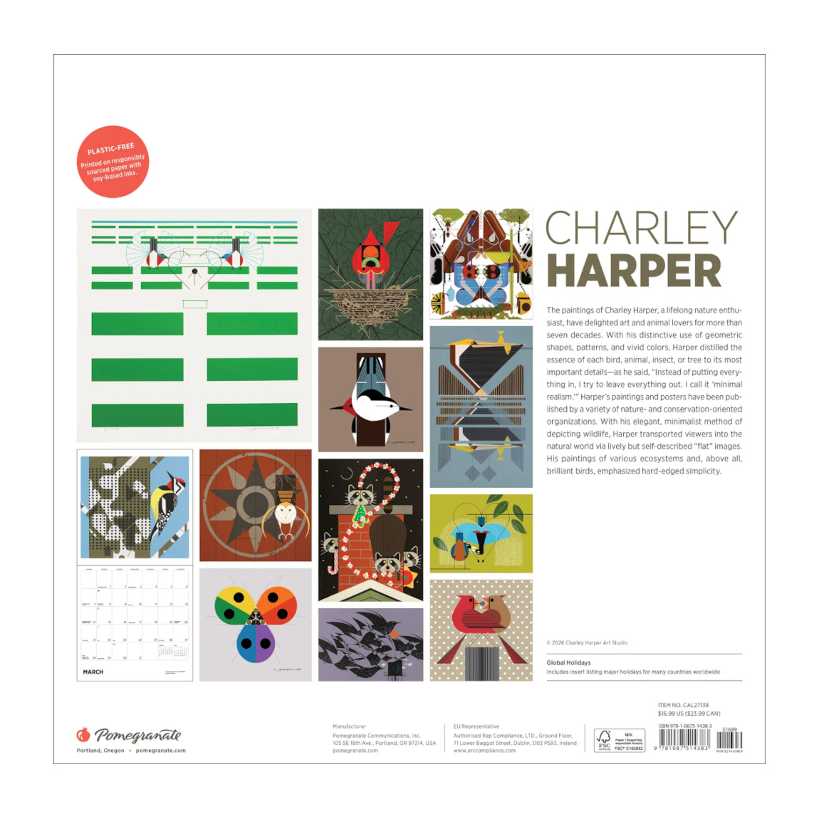 2027 Charley Harper Wall Calendar