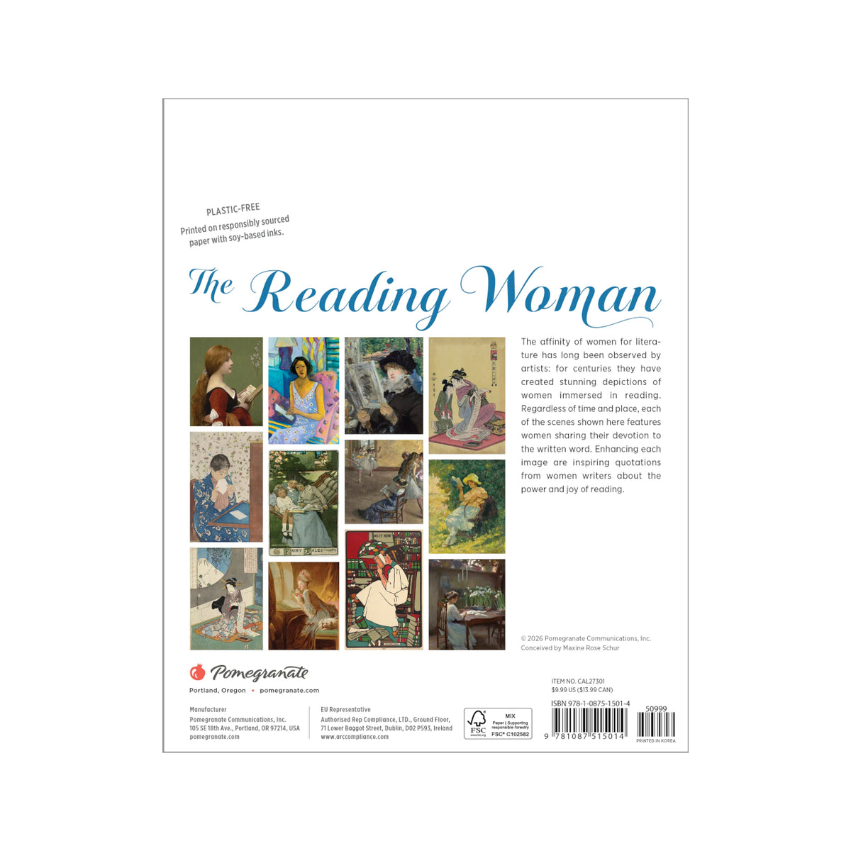 2027 Reading Woman Mini Wall Calendar