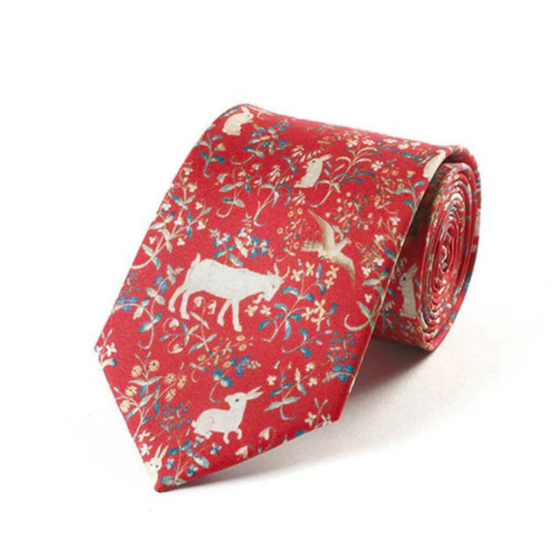 Cluny Tapestry Red Silk Tie