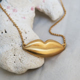 Dalí Lips Necklace - Gold