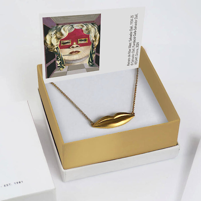 Dalí Lips Necklace - Gold