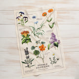 Edible Flowers Tea Towel