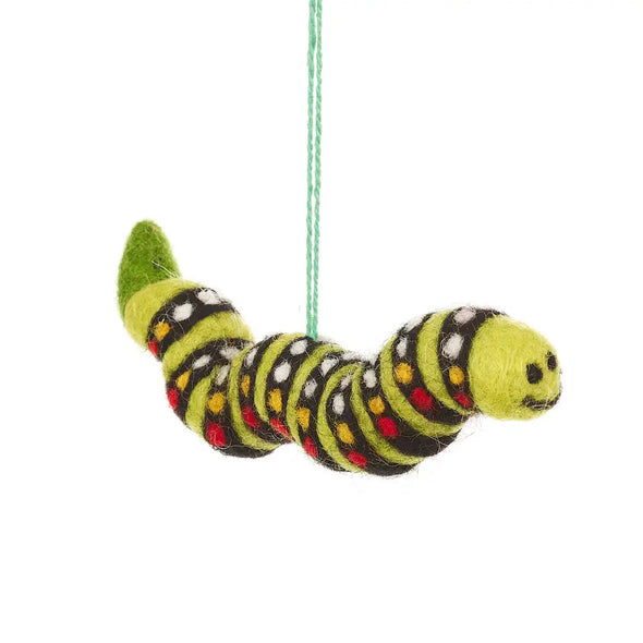 Carl the Caterpillar Felted Ornament