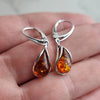 Baltic Amber Modern Teardrop Dangle Earrings