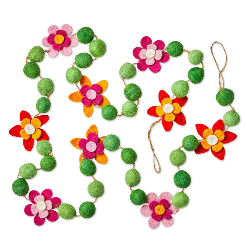 Flower Wool Felt Garland