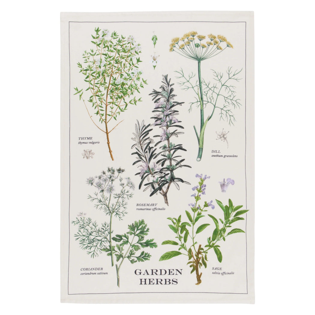 Garden Herbs Tea Towel